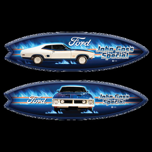 Pre Order Licensed Ford Falcon XB John Goss Special Apollo Blue Fibreglass Surfboard Full Size