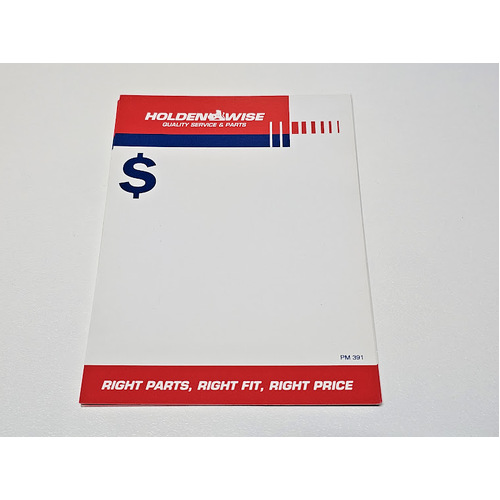 New Original 90's HOLDEN WISE Quality Service & Parts $ Advertising Card