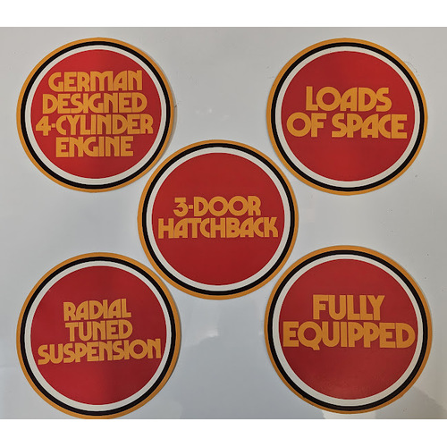 New Original GMH 1970's Torana Dealership Hard Card Discs LH LX UC