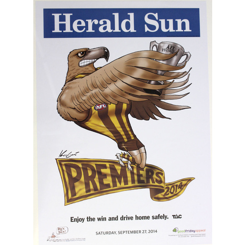 Hawthorn Hawks AFL 2014 Premiers Poster