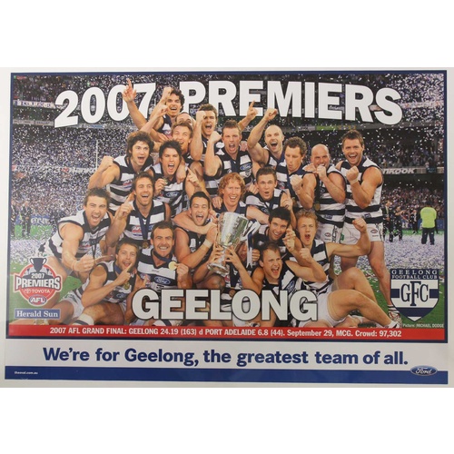 Geelong Cats AFL 2007 Premiers Group Poster