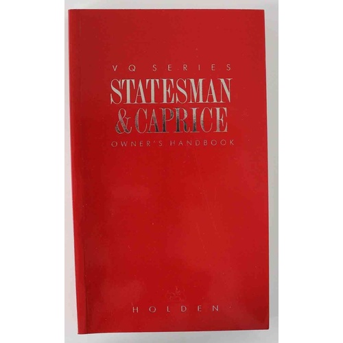 Holden VQ Series 1 Caprice / Statesman Owners Handbook