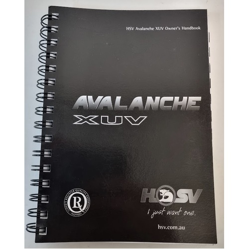 NOS HSV VY Avalanche XUV Owners Handbook Genuine 00A-033102 Apr 2004 Print 1