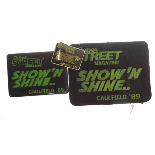 Show n Shine Caulfield 1989 Cloth Patch, Badge  & Pin