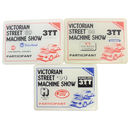Victorian Street Machine Show Badges '88 '89 '90