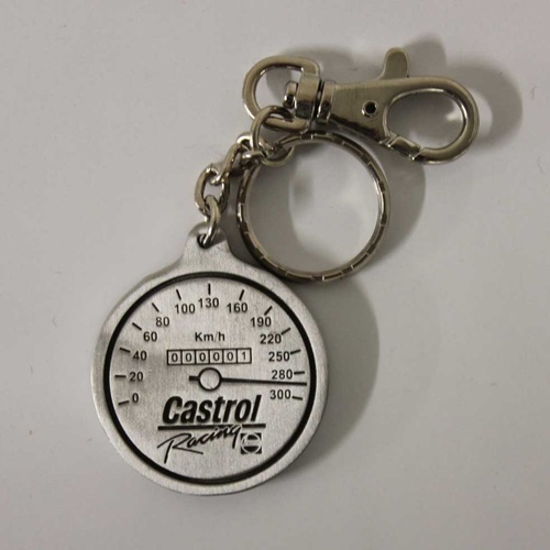 Pewter Castrol Racing Keyring