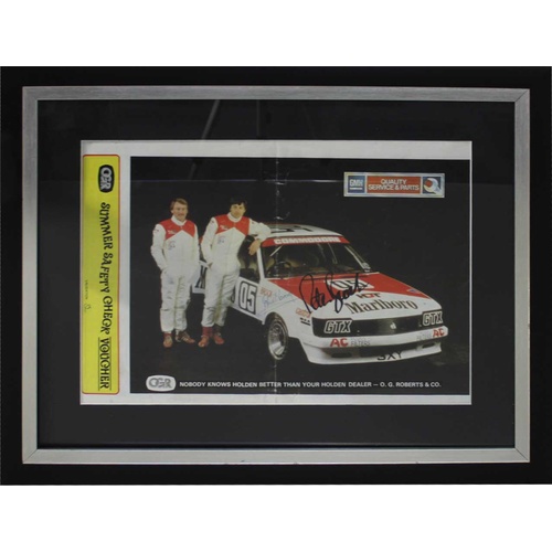 Peter Brock HDT VH Commodore Framed Safety Check Voucher