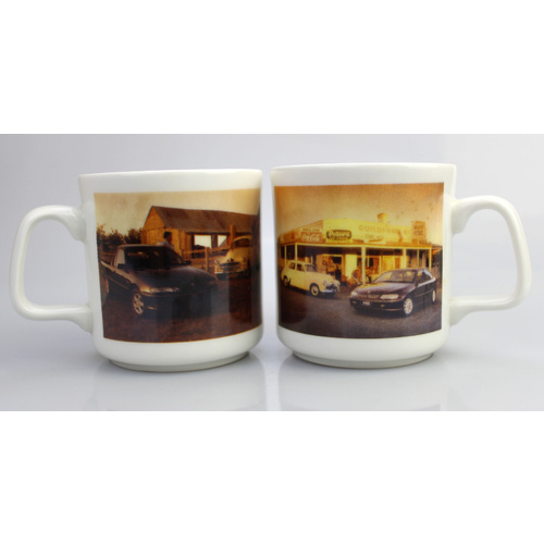 Pair of Holden FX & VT Commdore Mugs