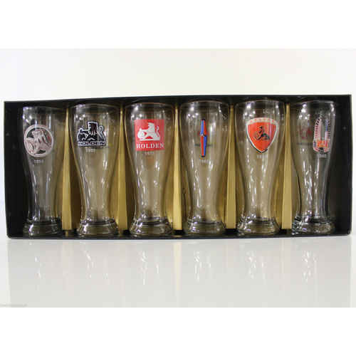 Holden 50th Anniversary Golden Years 1948 - 1998 Beer Glasses Set Collection