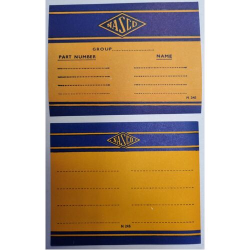 N.O.S NASCO Parts Box Labels HOLDEN GMH BEDFORD Original 