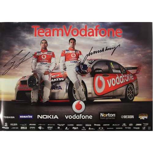 Signed Whincup Lowndes 2009 Vodafone Poster