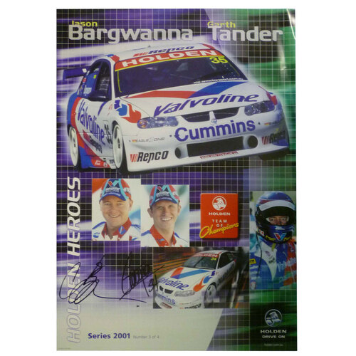 01 Jason Bargwanna Garth Tander 3/4 Poster Signed