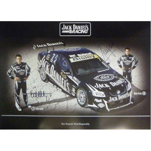Jack Daniel's Racing Todd Rick Kelly Signed Poster