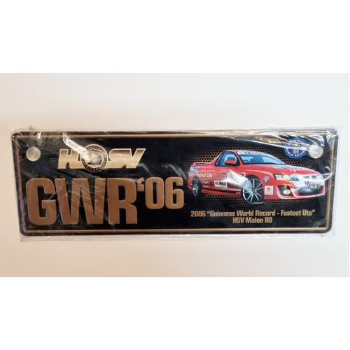 HSV Novelty Number Plate GWR'06