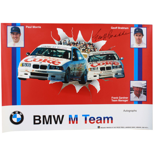 Signed BMW M Team Geoff Brabham Poster