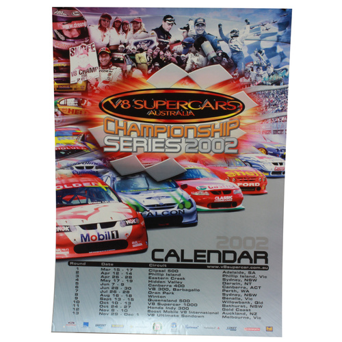 2002 V8 Supercars Championship Calendar Poster