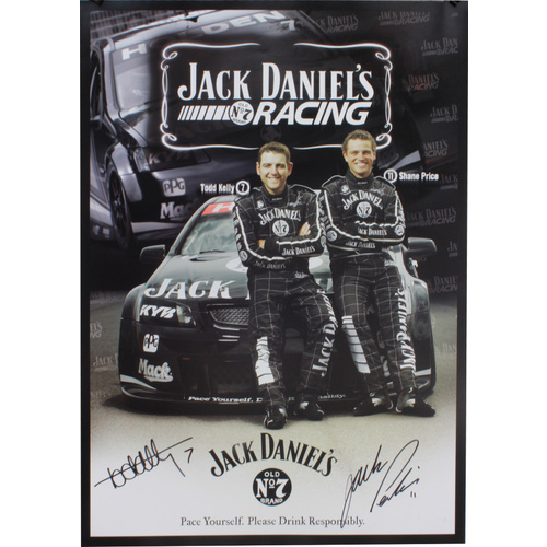 Signed Todd Kelly & Shane Price Jack Daniels Racing Poster