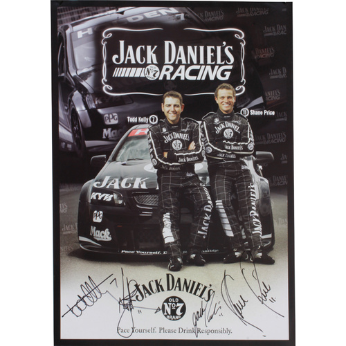 Signed Kelly, Perkins, Pretty & Price Jack Daniels Racing Poster
