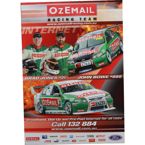 Brad Jones & John Bowe OzEmail Racing Team Poster