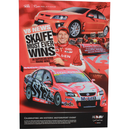 Signed Mark Skaife / HSV Double Sided Poster