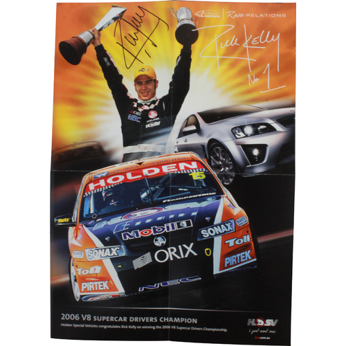 Signed Rick Kelly HRT Double Sided Poster