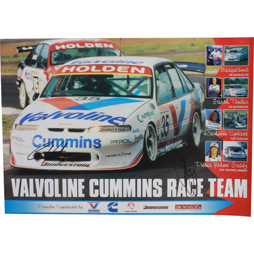 Signed Tander & Bargwanna Valvoline Cummins Race Team Poster