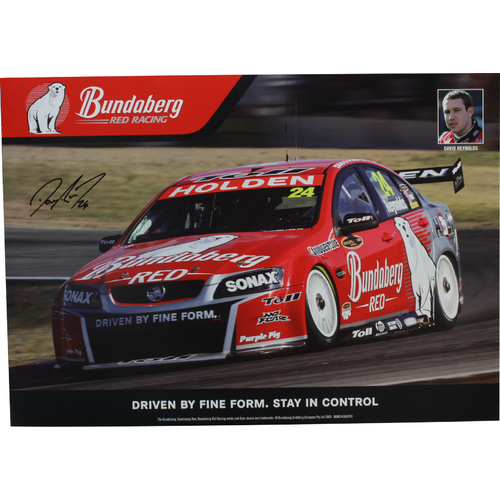 Signed David Reynolds Bundaberg Red Racing Poster