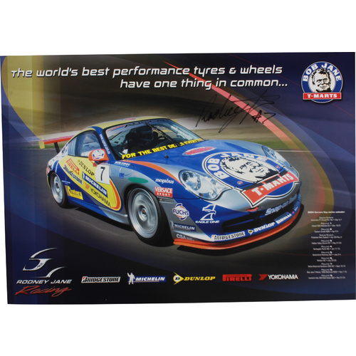 Signed 2004 Rodney Jane Porche GT3 911 Poster