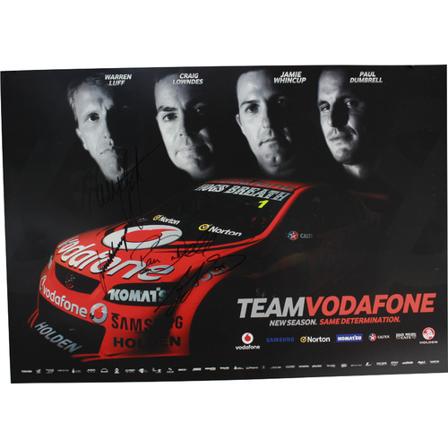 Signed Luff, Lowndes, Whincup & Dumbrell Team Vodafone Poster