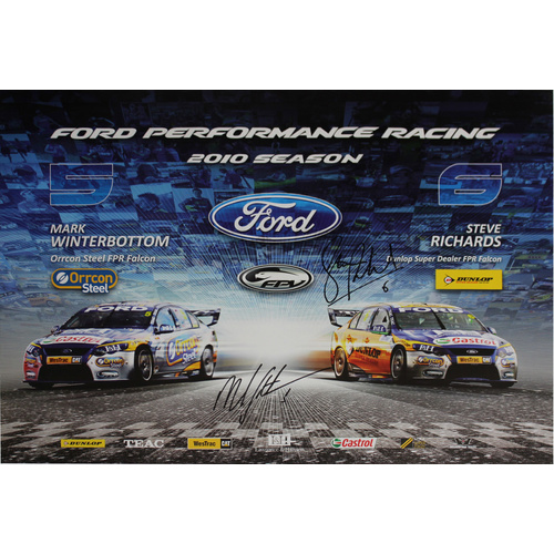 Winterbottom Richards Signed V8 Supercars Poster