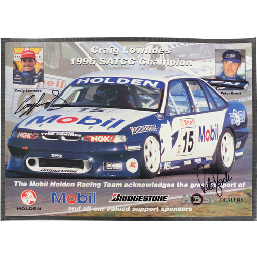 1996 Peter Brock & Craig Lowndes Signed Poster   