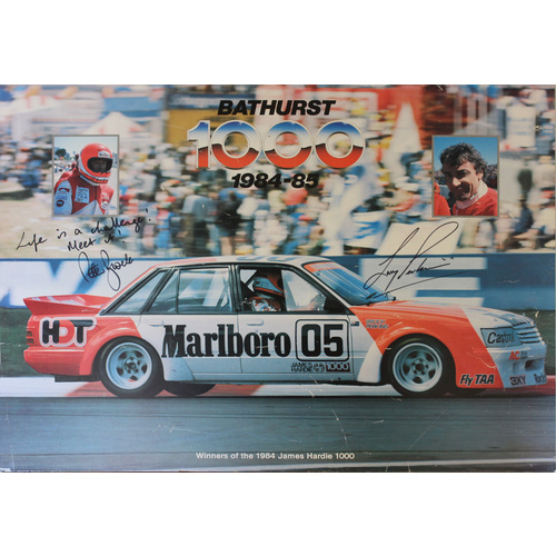 Signed Peter Brock / Larry Perkins Block Mounted Poster