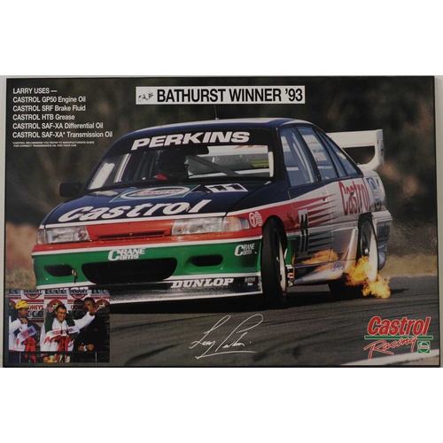 Larry Perkins Castrol Block Mounted Poster     