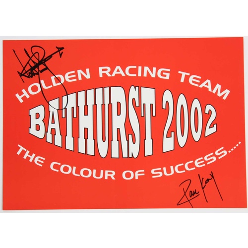 Kelly & Pretty Signed Holden Bathurst 2002 Poster