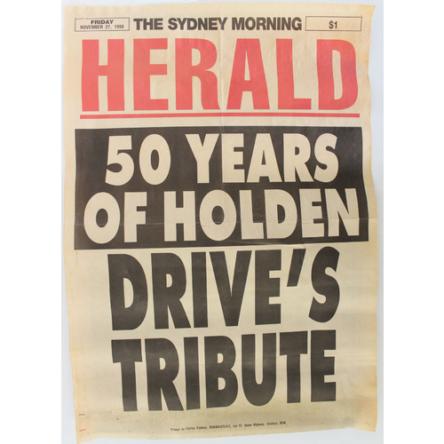 50 Years of Holden, News Letter Cover Page