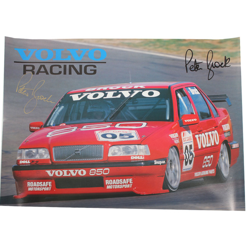 Signed Peter Brock Volvo Racing Poster