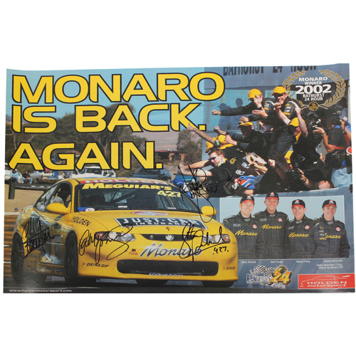Signed Bathurst 24 Hour Winner Monaro is Back Poster
