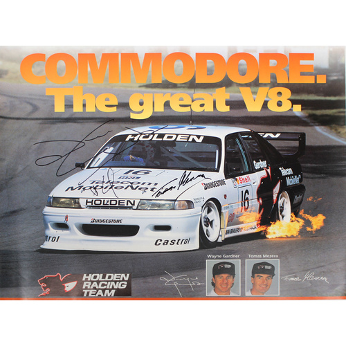 Signed Wayne Gardner / Tomas Mezera Holden Racing Team Poster