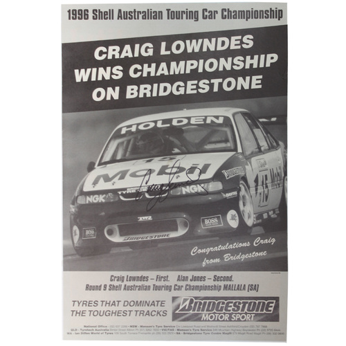Craig Lowndes Signed 1996 Poster