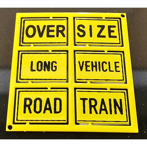 1:50 Kenworth Mack Universal Plastic Signs Over Size, Road Train, Long Vehicle 