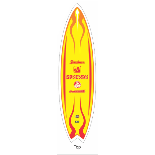 Pre Order Licensed HOLDEN SANDMAN Tribute Chrome Yellow Fibreglass Surfboard HQ Full Size