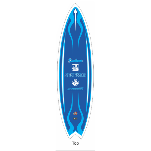 Pre Order Licensed HOLDEN SANDMAN Tribute Windsor Blue Fibreglass Surfboard HZ Full Size