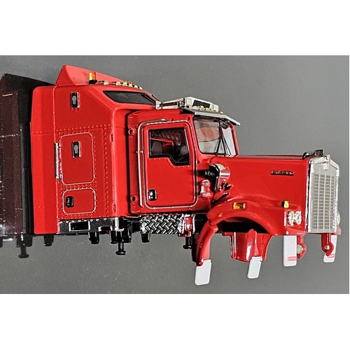 New 1:50 Kenworth Drake 509 Roso Red Cab Sleeper & Bonnet Complete